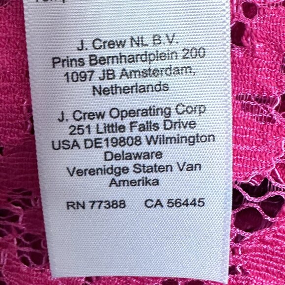 NWOT J Crew Scalloped Eyelet Lace Mock Neck Fringe Hem Blouse in Pink Size 14 - Picture 9 of 12